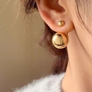 Gold Ball Drop Earrings